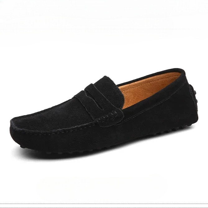 Mocassin Chic Daim Noir Femme - Ma boutique