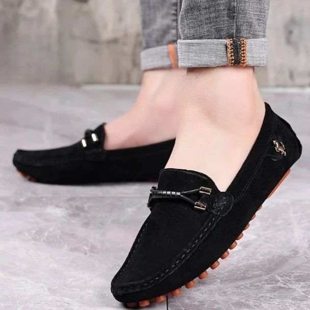Mocassin Daim Noir Femme - Ma boutique