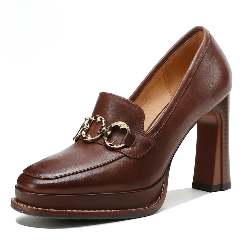 Mocassin À Talon Femme | Cuir Camel - Mocafina