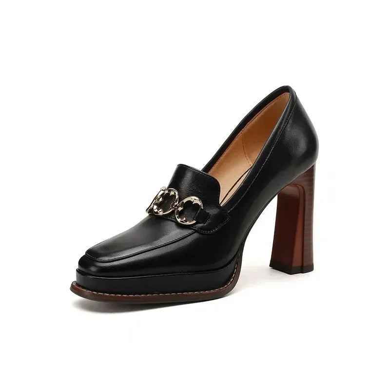 Mocassin À Talon Femme | Escarpin Noir - Mocafina