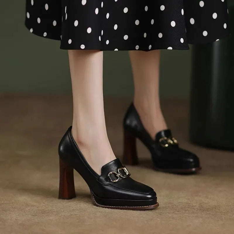 Mocassin À Talon Femme | Escarpin Noir - Mocafina