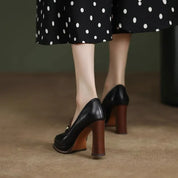 Mocassin À Talon Femme | Escarpin Noir - Mocafina