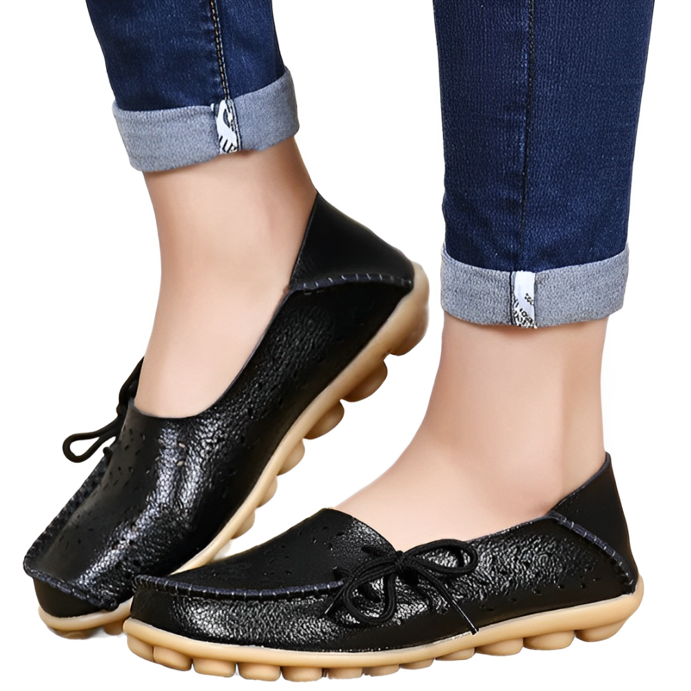 Mocassin Plat Cuir Souple Femme - Ma boutique