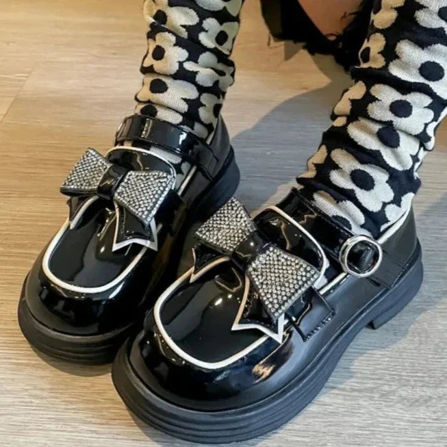 Mocassin Enfant Noir Avec Noeud - Ma boutique