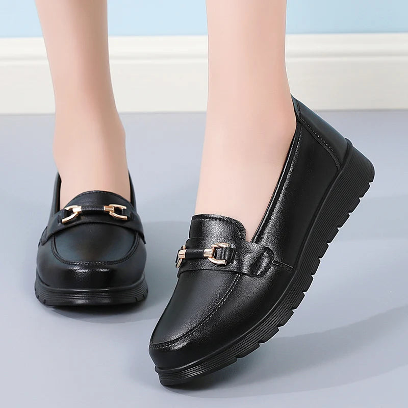 Mocassin talon compense femme on sale