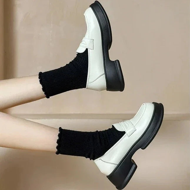 Mocassin Noir Et Blanc Femme - Ma boutique
