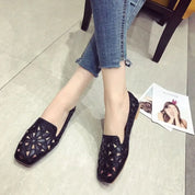 Mocassins Carrés Brodés Femme - Ma boutique