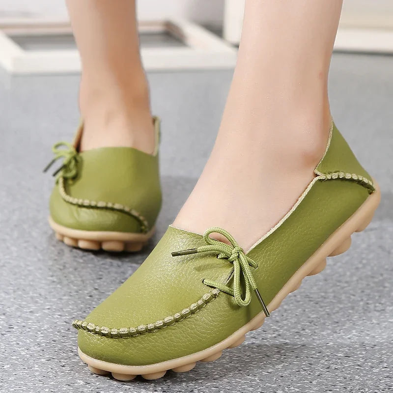 Mocassin Plat En Cuir Femme - Ma boutique
