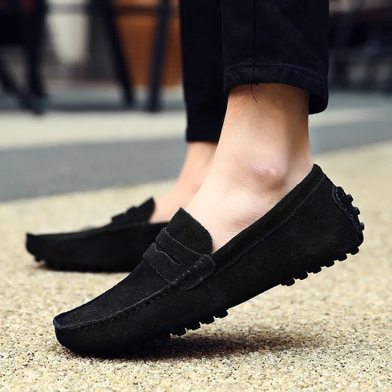 Mocassin Chic Daim Noir Femme - Ma boutique