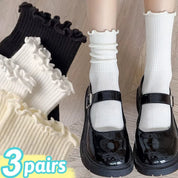 X3 Chaussettes À Volants Femme