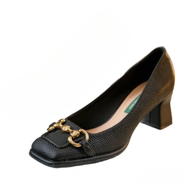 Mocassin Noir à Talon 4 cm Femme - Ma boutique